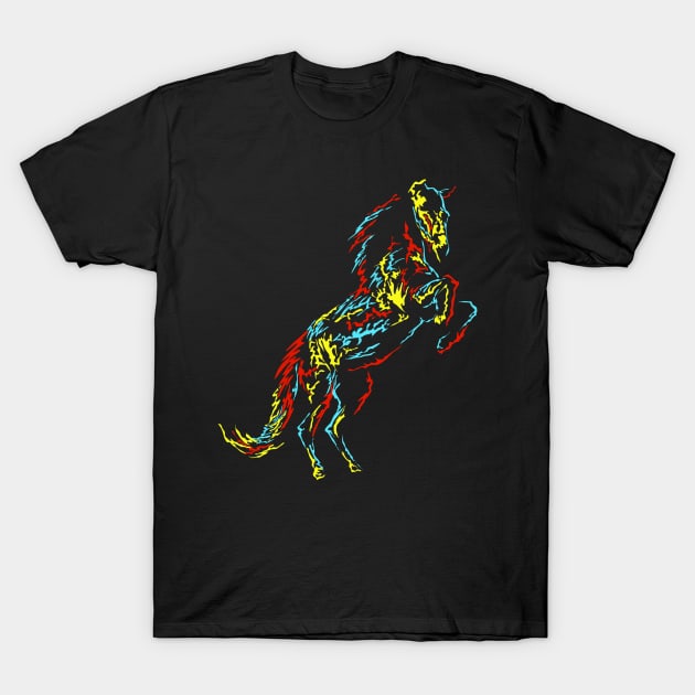 horse abstract colorful T-Shirt by Mako Design 